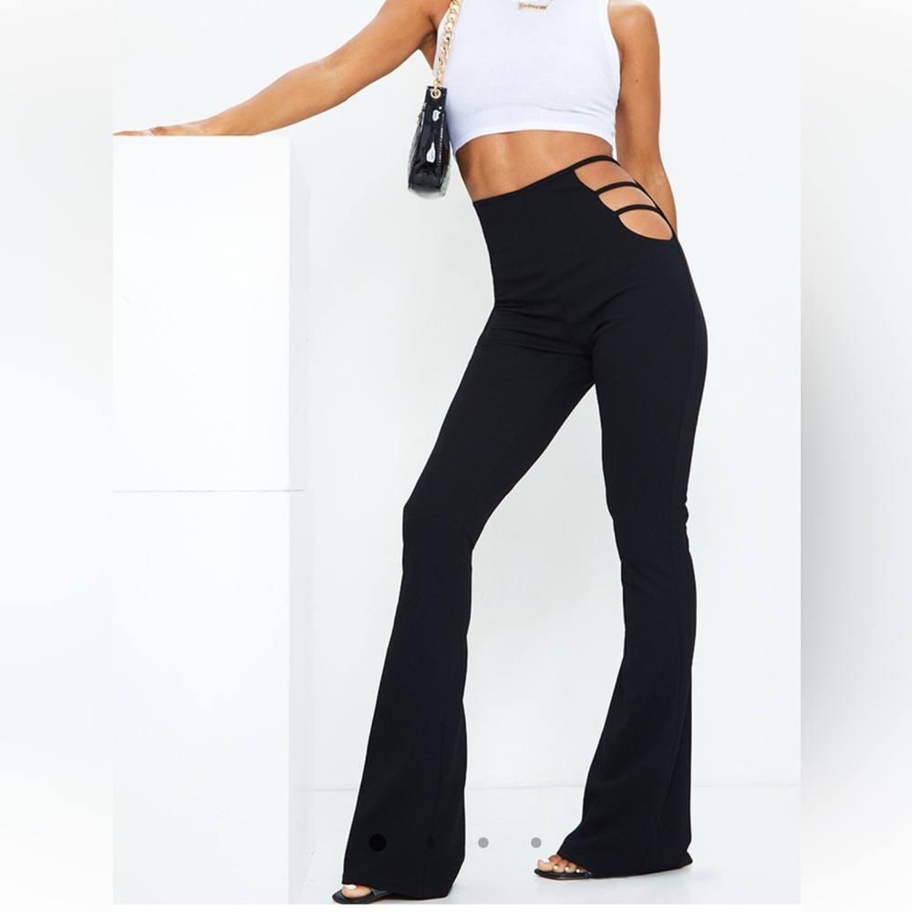 Black Flared Cutout Pants